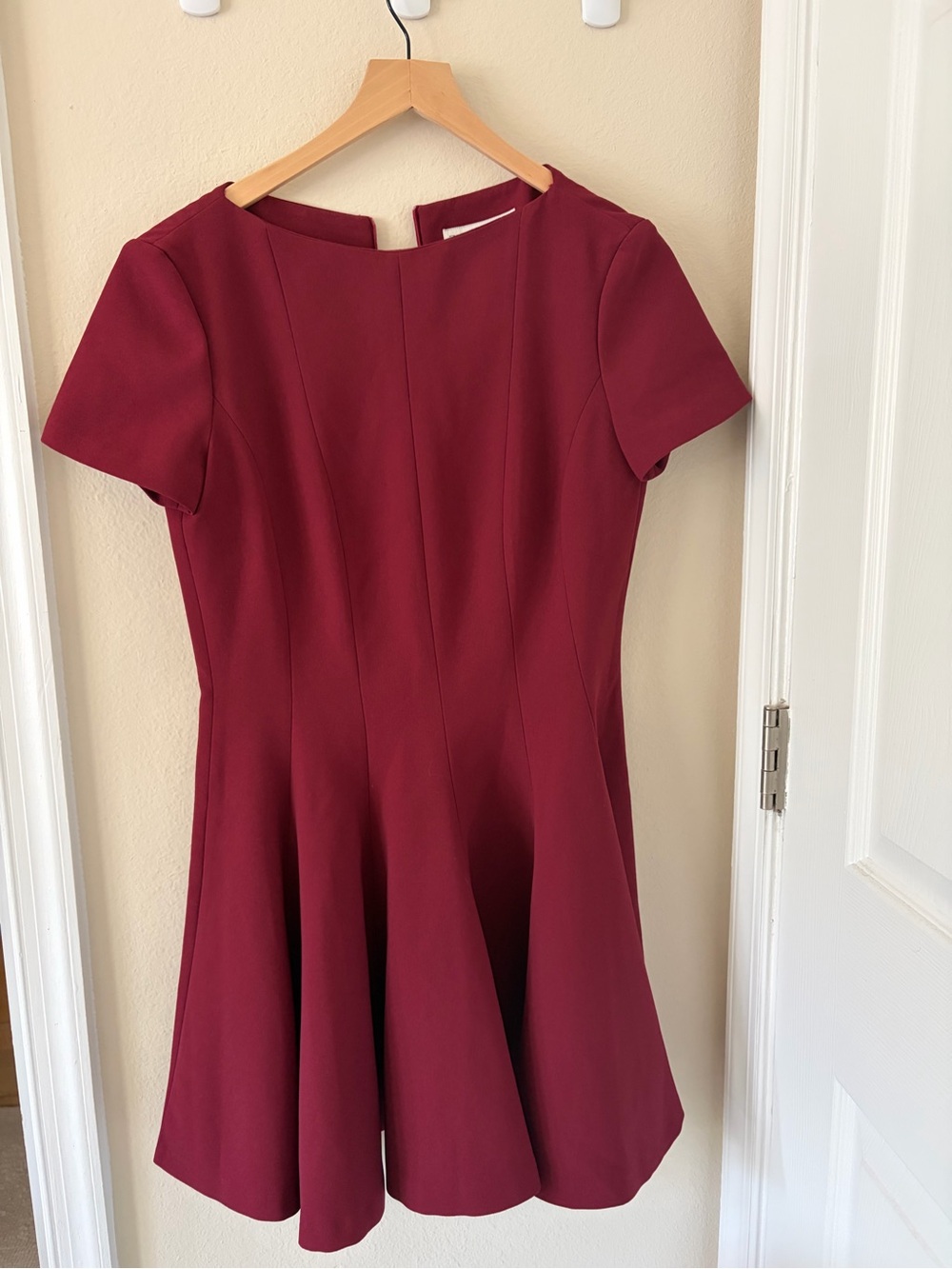 Zara Burgundy Fit-and-Flare Midi Dress